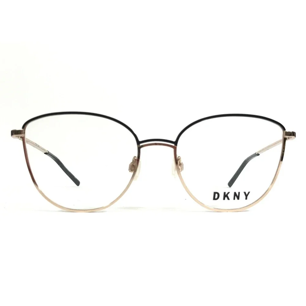 DKNY Eyeglasses Frames DK1027 001 Black Gold Cat Eye Wire Rim 53-17-135